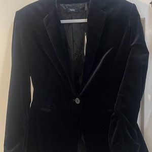 NWT Theory Power Stretch Velvet Blazer, Black, Womens 12